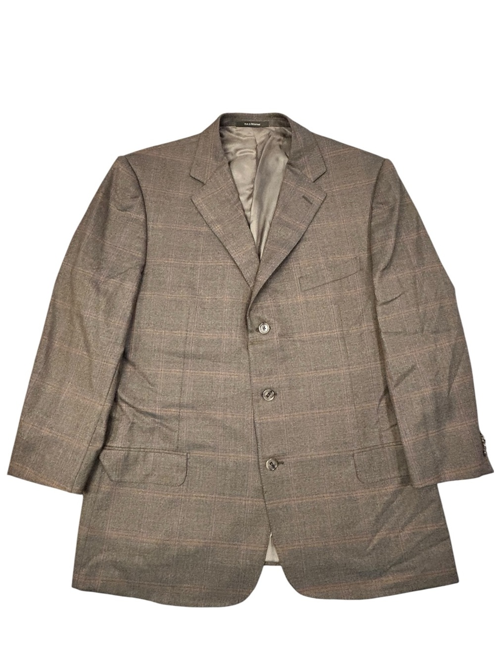 Ermenegildo Zegna Trofeo Vintage 90s Windowpane Plaid Sport Coat Men’s 48L Wool